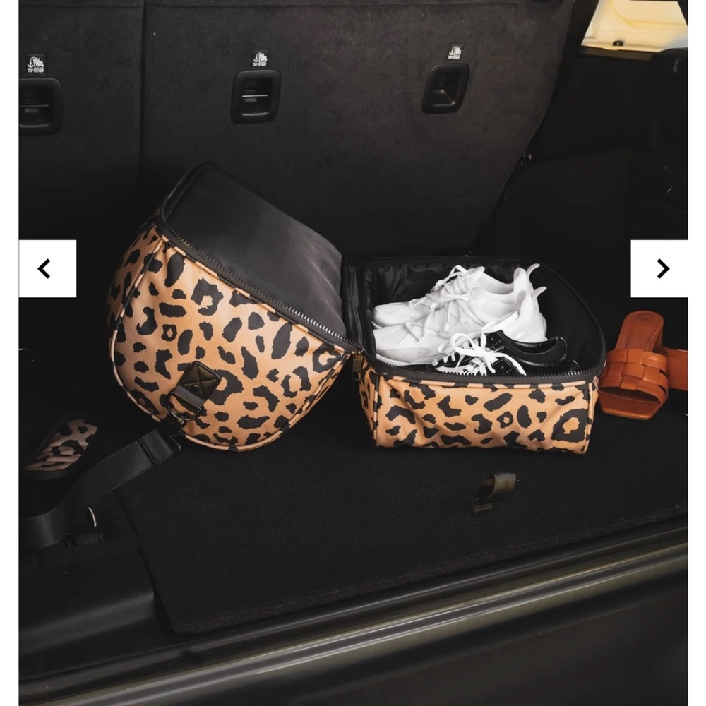Stevyn Duffel Bag with Shoe Compartment in Cheetah - Picture 2 of 4